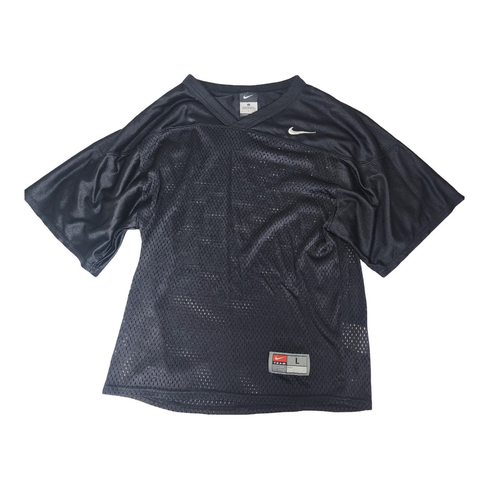 Nike Team Mens Mesh Football Jersey Black V-Neck Short Sleeve L RN56323
